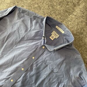 LL Bean Mens Blue Button Down‎ 100% Cotton 0 GDH3 Size: 17-33 Wrinkle Resistant